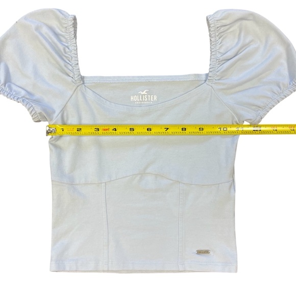 💖 5 for $25 💖 Hollister Puff-Sleeve Top Baby Blue XS - Picture 4 of 7
